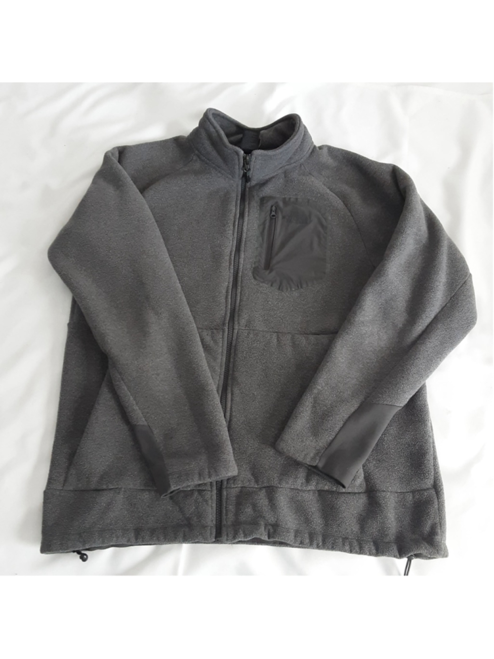 Men's The North Face Zip Up Fleece Jacket Large Grey Black